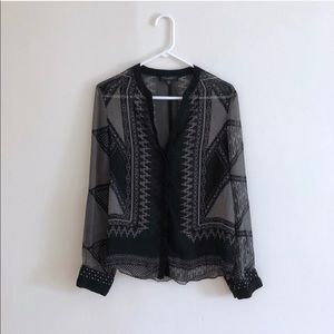 ANTHRO - Sanctuary - long sleeved black sheer top